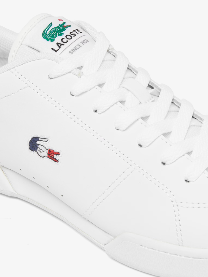 LACOSTE Carnaby Cup Leather Sneakers White/Navy/Red - MAISONDEFASHION.COM