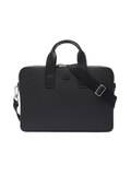 LACOSTE Chantaco Leather Laptop Bag Black - MAISONDEFASHION.COM