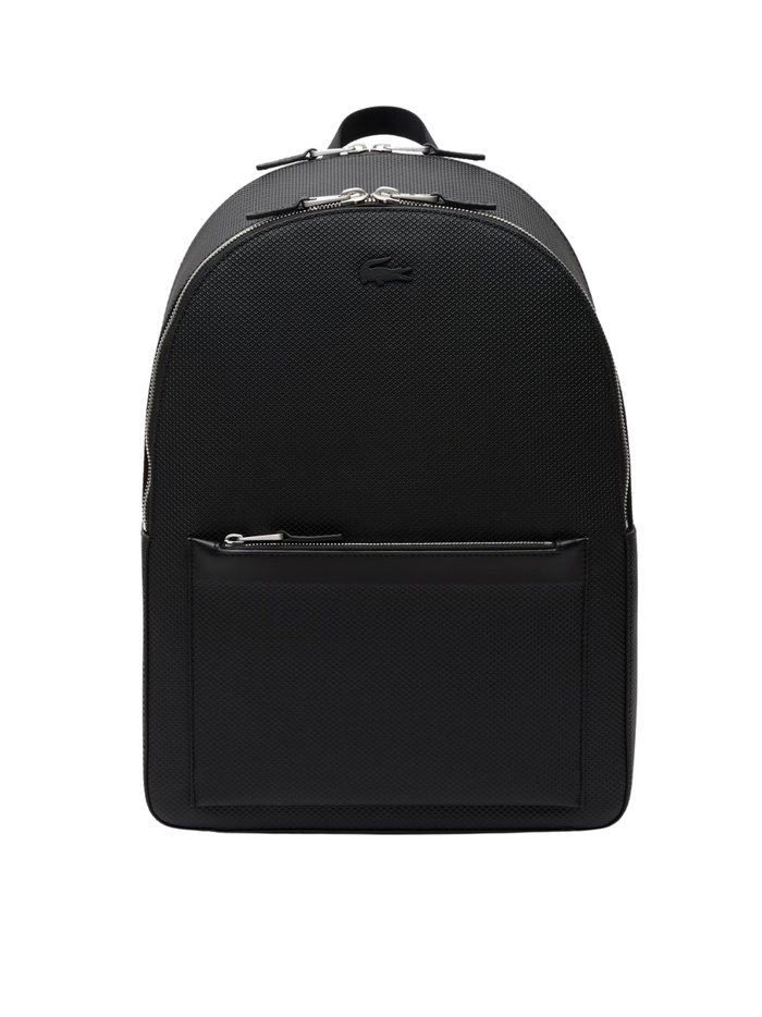 LACOSTE Chantaco Piqué Leather Backpack Black - MAISONDEFASHION.COM