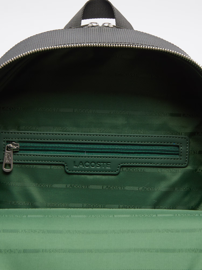 LACOSTE Chantaco Piqué Leather Backpack Black - MAISONDEFASHION.COM