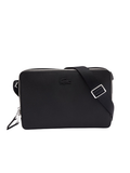 LACOSTE Chantaco Piqué Leather Reporter Bag Black - MAISONDEFASHION.COM