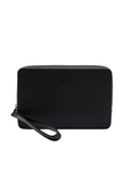 LACOSTE Chantaco Piqué Leather Zipped Pouch Black - MAISONDEFASHION.COM