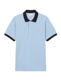 LACOSTE Classic Fit Contrast Rib Polo Blue - MAISONDEFASHION.COM