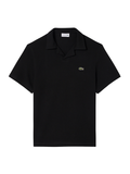 LACOSTE Classic Fit Cotton-Linen Polo Black - MAISONDEFASHION.COM