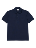 LACOSTE Classic Fit Embossed Branding Polo Shirt Midnight Blue - MAISONDEFASHION.COM