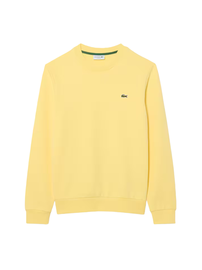 LACOSTE Classic Fit Fleece Sweatshirt Pastel Yellow - MAISONDEFASHION.COM