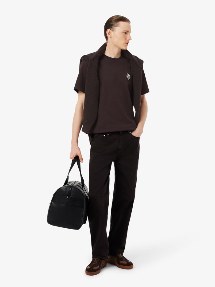 LACOSTE Classic Fit Heavy Badge Accent T-shirt Brown - MAISONDEFASHION.COM