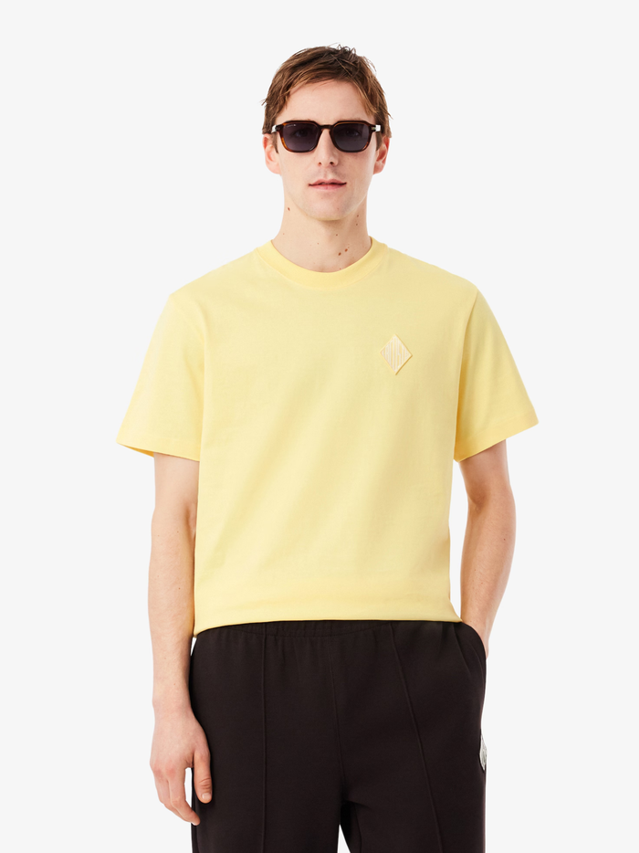 LACOSTE Classic Fit Heavy Badge Accent T-shirt Pastel Yellow - MAISONDEFASHION.COM