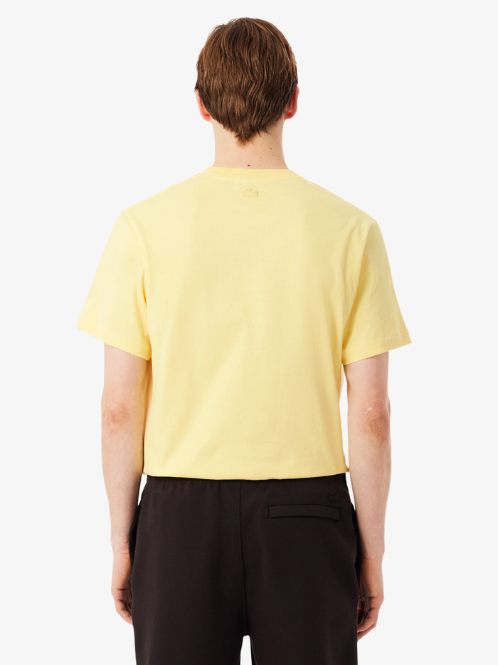 LACOSTE Classic Fit Heavy Badge Accent T-shirt Pastel Yellow - MAISONDEFASHION.COM