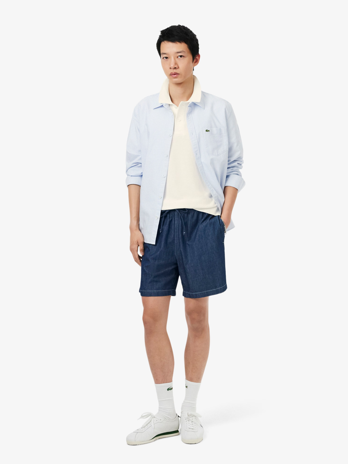 LACOSTE Classic Fit Knitted Polo Shirt White - MAISONDEFASHION.COM