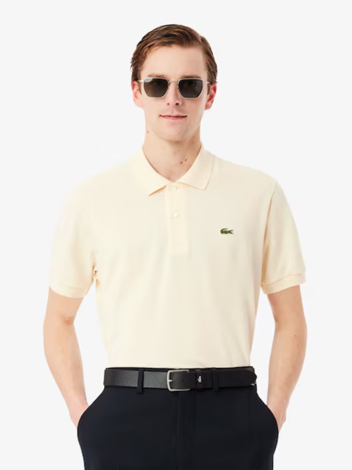 LACOSTE Classic Fit L.12.12 LIGHT Polo Shirt Beige - MAISONDEFASHION.COM