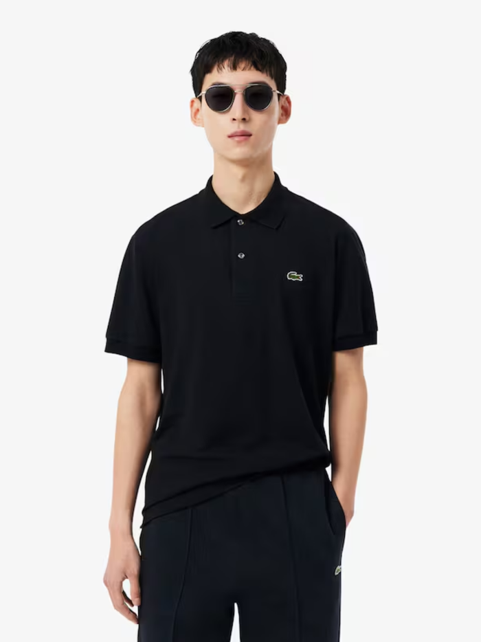 LACOSTE Classic Fit L.12.12 LIGHT Polo Shirt Black - MAISONDEFASHION.COM