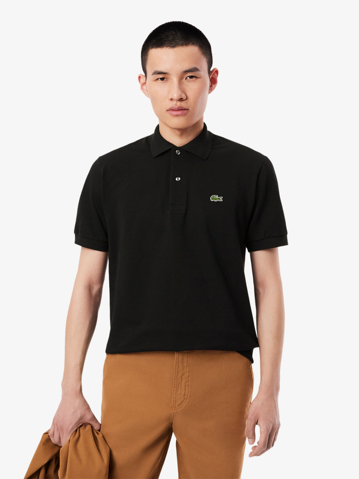 LACOSTE Classic Fit L.12.12 LIGHT Polo Shirt Black - MAISONDEFASHION.COM