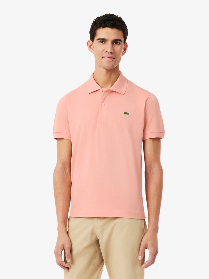 LACOSTE Classic Fit L.12.12 LIGHT Polo Shirt Coral Pink - MAISONDEFASHION.COM