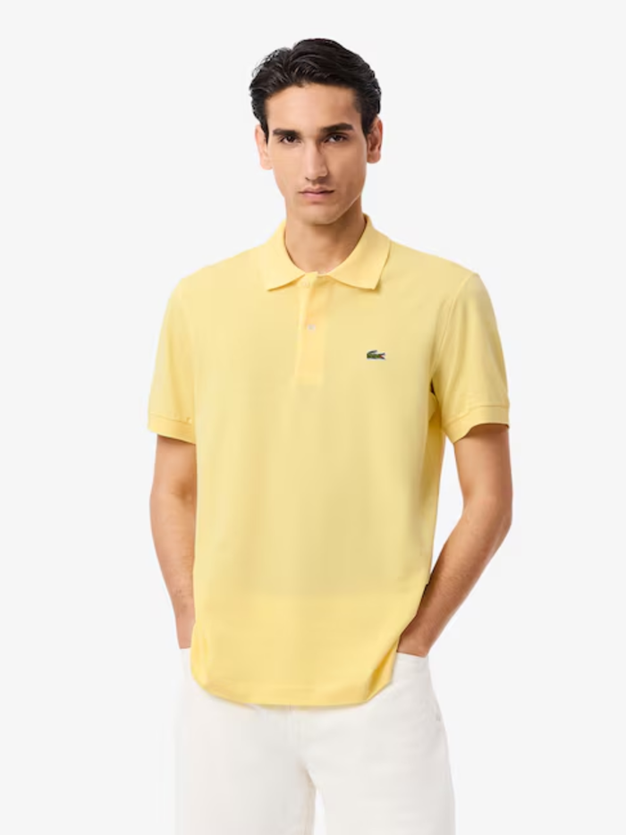 LACOSTE Classic Fit L.12.12 LIGHT Polo Shirt Pastel Yellow - MAISONDEFASHION.COM