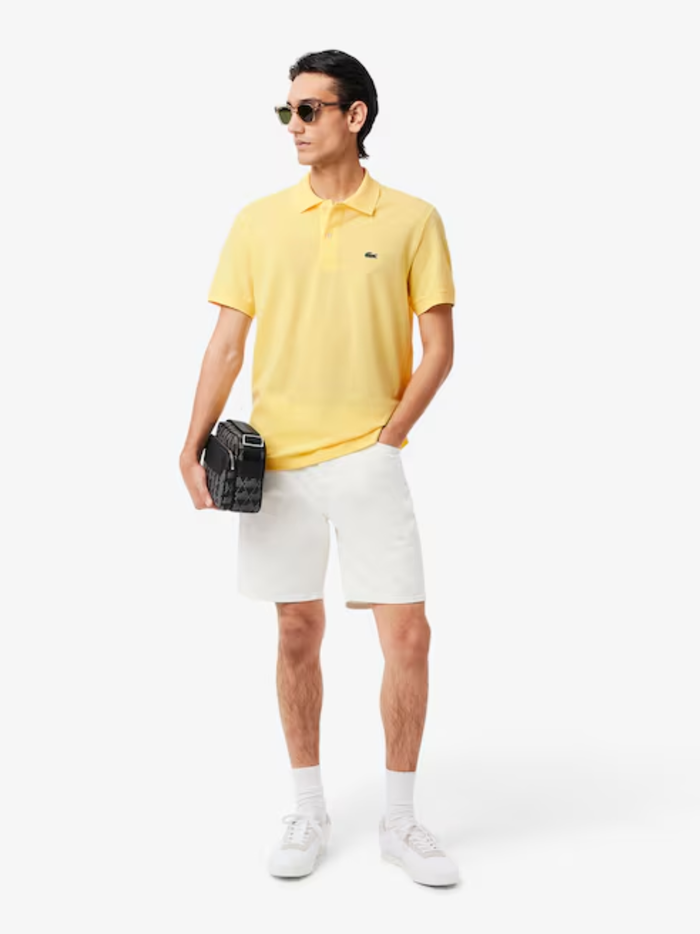 LACOSTE Classic Fit L.12.12 LIGHT Polo Shirt Pastel Yellow - MAISONDEFASHION.COM