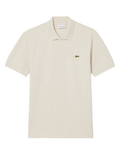 LACOSTE Classic Fit L.12.12 Marl Polo Shirt in Heathered Grey - Front View