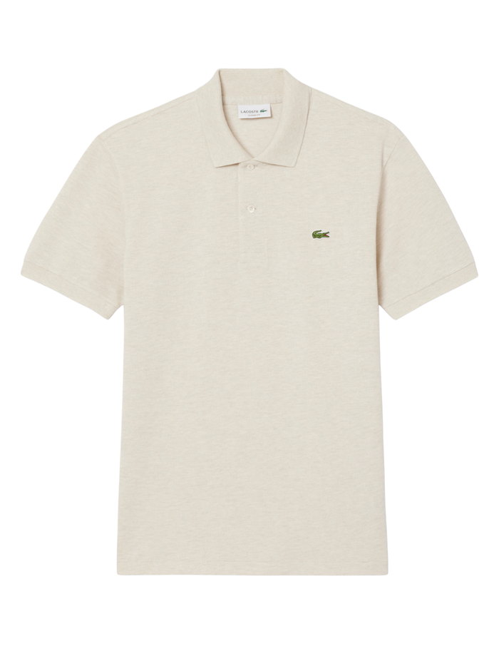 LACOSTE Classic Fit L.12.12 Marl Polo Shirt in Heathered Grey - Front View