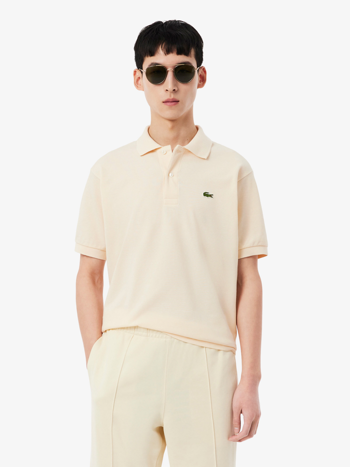 LACOSTE Classic Fit L.12.12 Original Polo Shirt Beige - MAISONDEFASHION.COM