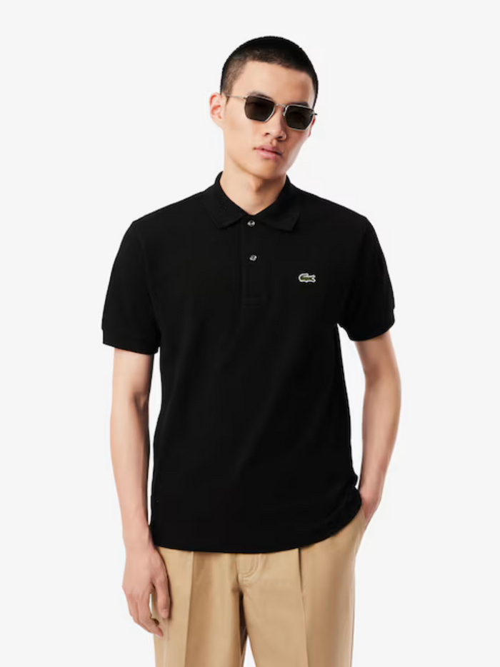 LACOSTE Classic Fit L.12.12 Original Polo Shirt Black - MAISONDEFASHION.COM
