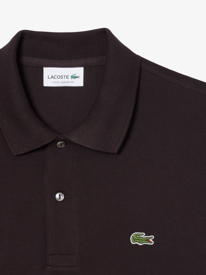 LACOSTE Classic Fit L.12.12 Original Polo Shirt Brown - MAISONDEFASHION.COM