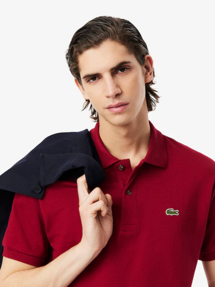 LACOSTE Classic Fit L.12.12 Original Polo Shirt Dark Red - MAISONDEFASHION.COM