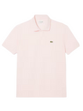 LACOSTE Classic Fit L.12.12 Original Polo Shirt in Light Pink - front view showing classic polo collar and iconic crocodile logo
