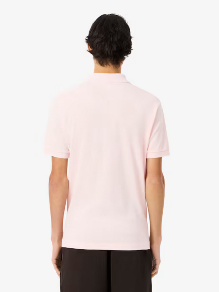 LACOSTE L.12.12 polo shirt in Light Pink - collar and button placket detail featuring classic polo styling