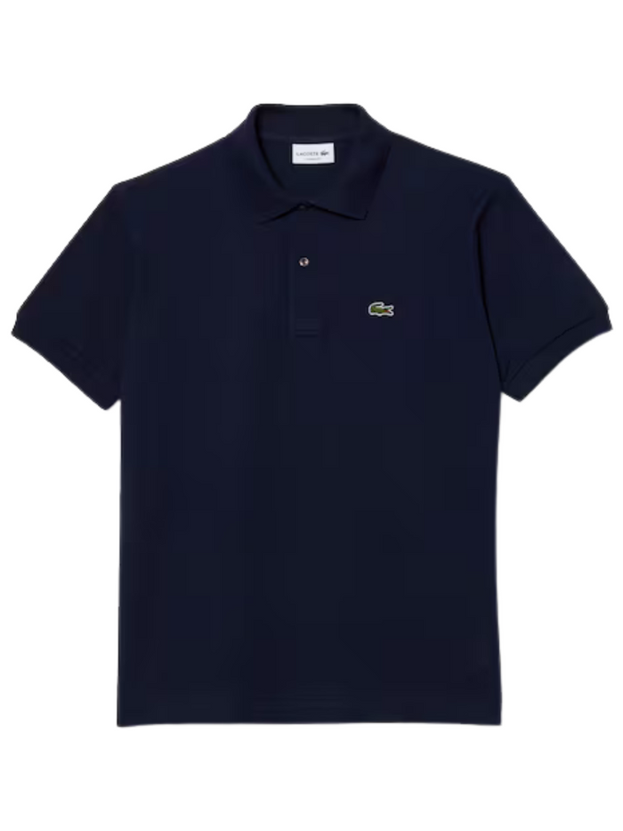 Navy blue polo shirt with a brand logo on a white background