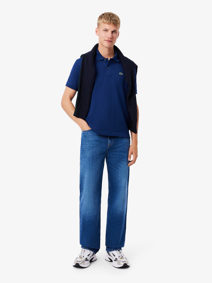 LACOSTE Classic Fit L.12.12 Original Polo Shirt Navy Blue - MAISONDEFASHION.COM