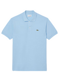 LACOSTE Classic Fit L.12.12 Original Polo Shirt in Pale Blue - front view showing classic polo collar and iconic crocodile logo