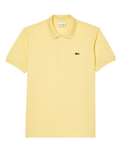 LACOSTE Classic Fit L.12.12 Original Polo Shirt in Pastel Yellow - Men's Short Sleeve Piqué Cotton Polo with Green Crocodile Logo