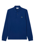 LACOSTE Classic Fit Long Sleeved L.12.12 Polo Shirt Navy Blue - MAISONDEFASHION.COM