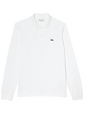 LACOSTE Classic Fit Long Sleeved L.12.12 Polo Shirt White - MAISONDEFASHION.COM
