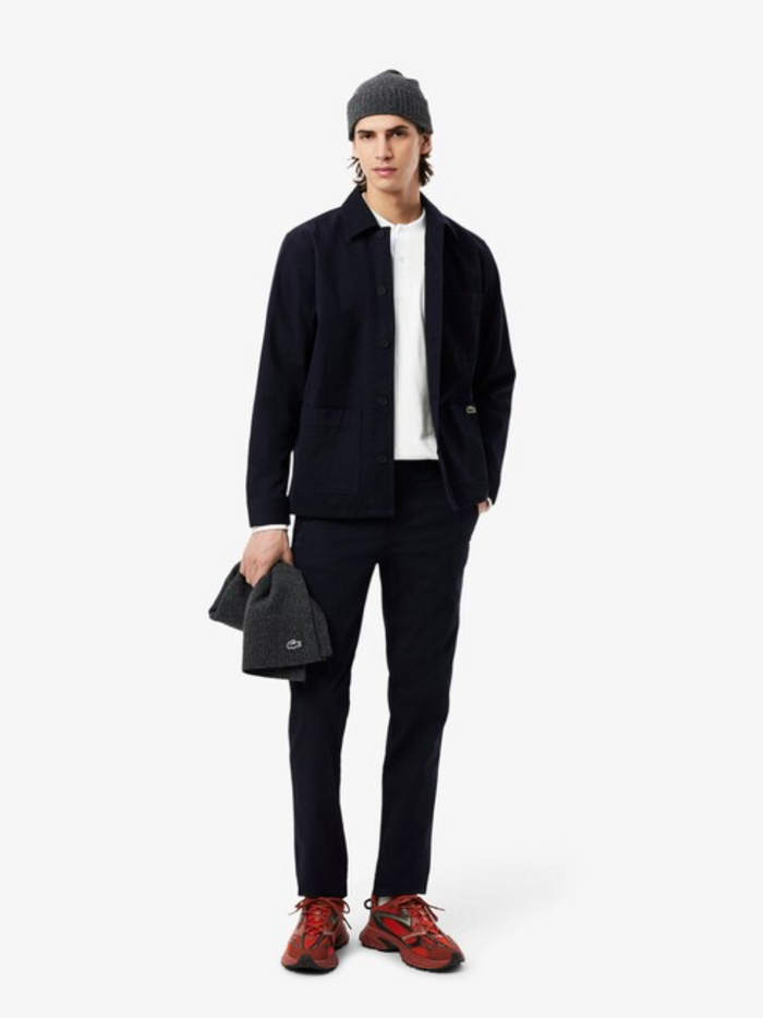 LACOSTE Classic Fit Long Sleeved L.12.12 Polo Shirt White - MAISONDEFASHION.COM