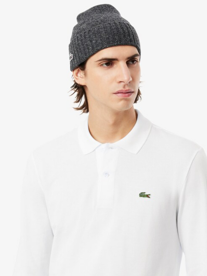 LACOSTE Classic Fit Long Sleeved L.12.12 Polo Shirt White - MAISONDEFASHION.COM