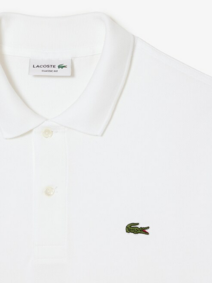 LACOSTE Classic Fit Long Sleeved L.12.12 Polo Shirt White - MAISONDEFASHION.COM