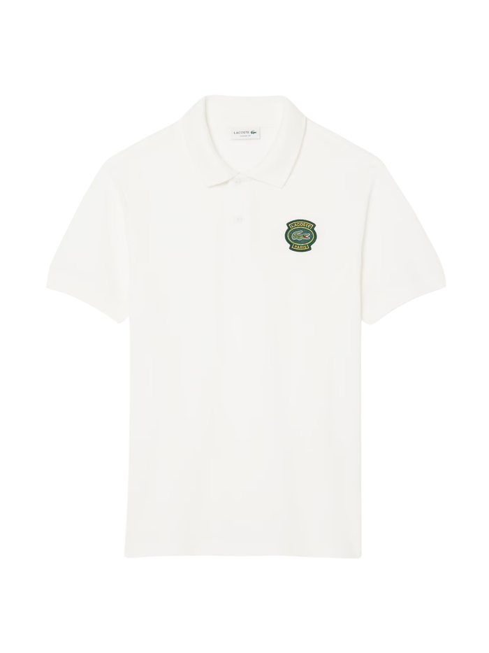 LACOSTE Classic Fit Petit Piqué Badge Polo Shirt White - MAISONDEFASHION.COM