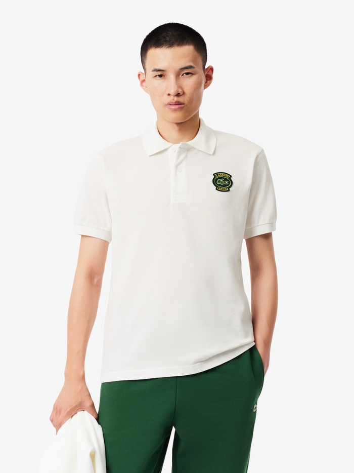LACOSTE Classic Fit Petit Piqué Badge Polo Shirt White - MAISONDEFASHION.COM