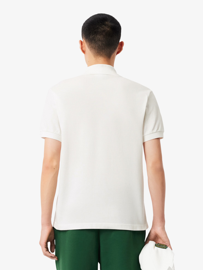 LACOSTE Classic Fit Petit Piqué Badge Polo Shirt White - MAISONDEFASHION.COM
