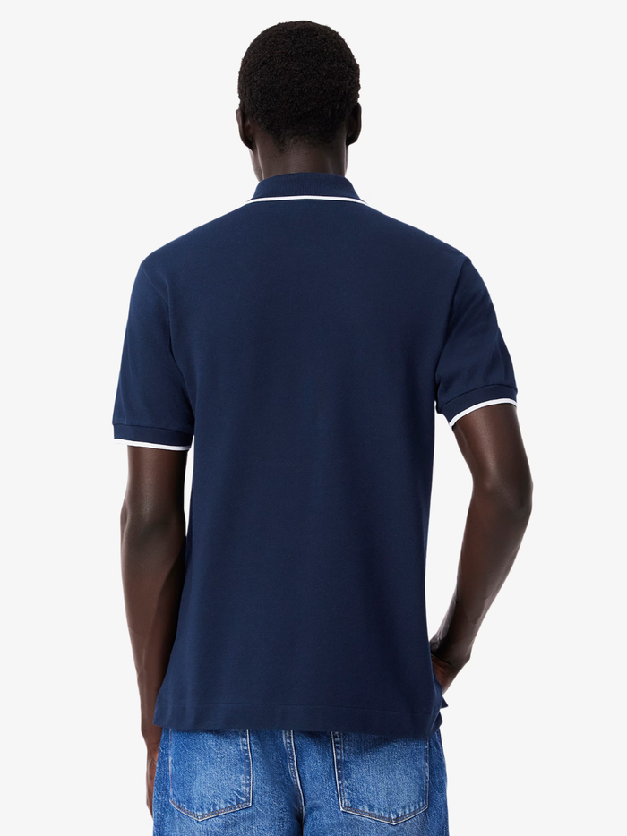 LACOSTE Classic Fit Pocket Accent L.12.12 Polo Shirt Navy/White - MAISONDEFASHION.COM