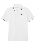 LACOSTE Classic Fit Pocket Accent L.12.12 Polo Shirt White/Green - MAISONDEFASHION.COM