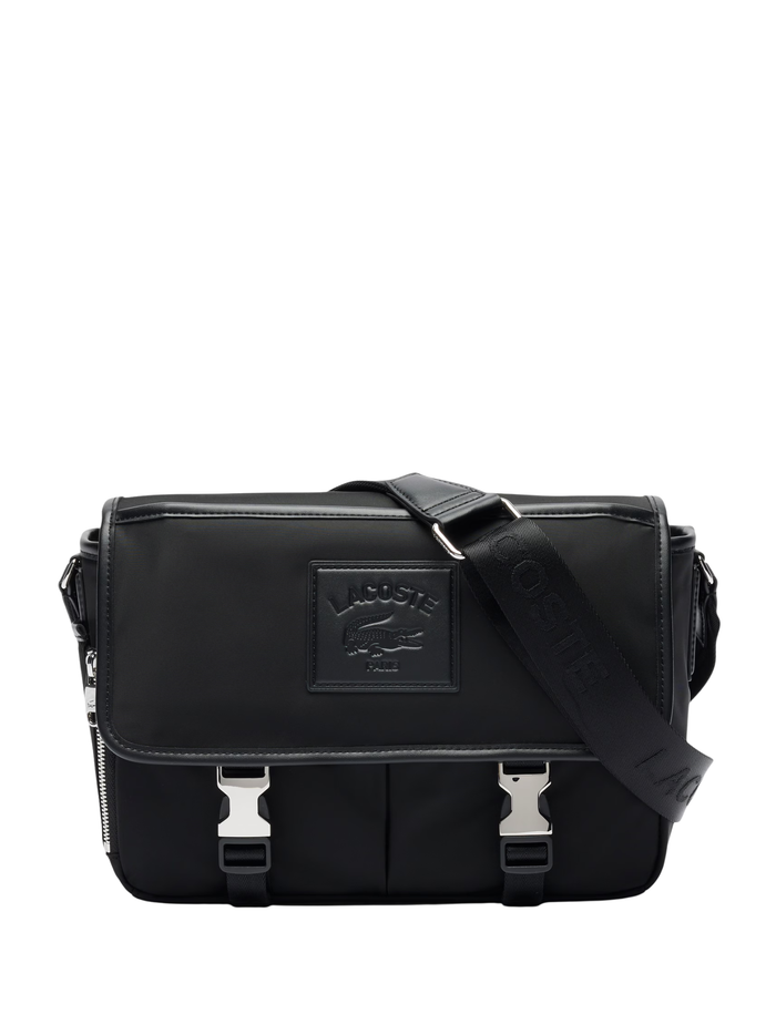 LACOSTE Classic Flap Close Satchel Black - MAISONDEFASHION.COM