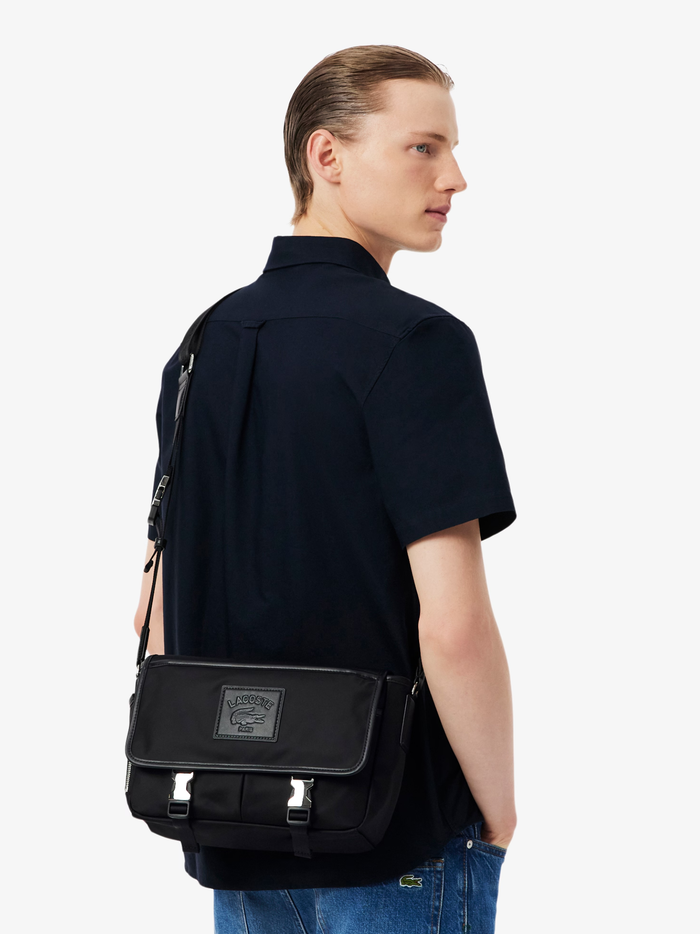 LACOSTE Classic Flap Close Satchel Black - MAISONDEFASHION.COM