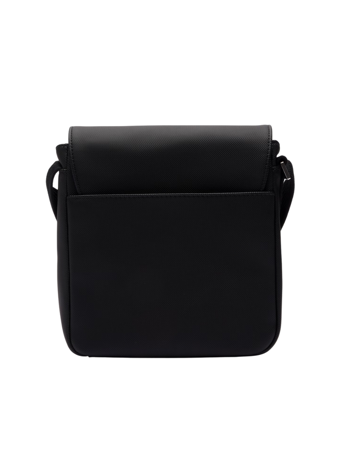 LACOSTE Classic Flap Close Shoulder Bag Black - MAISONDEFASHION.COM