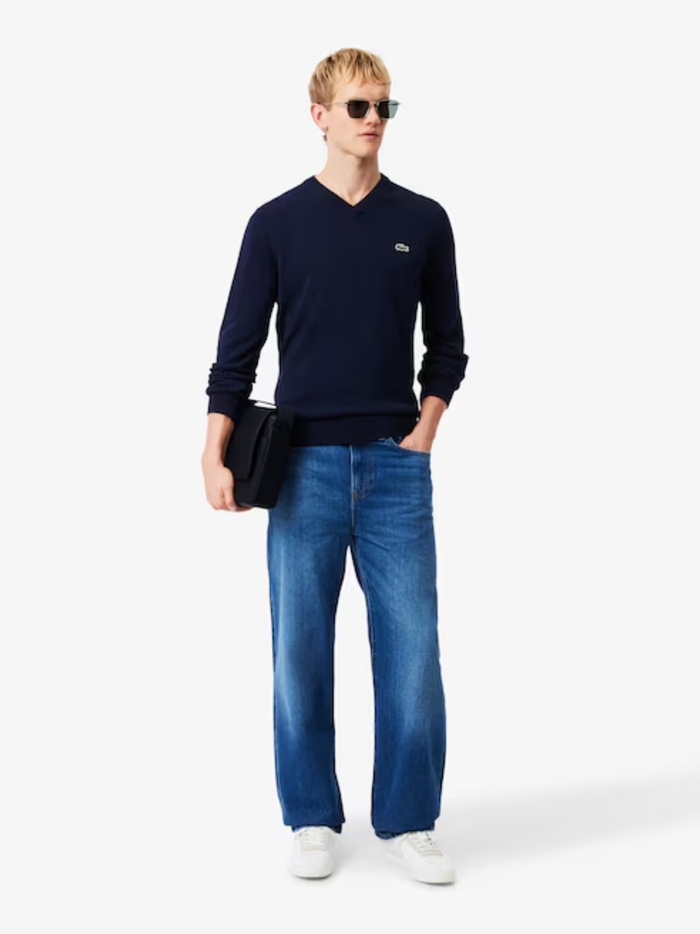LACOSTE Classic Flap Close Shoulder Bag Navy - MAISONDEFASHION.COM