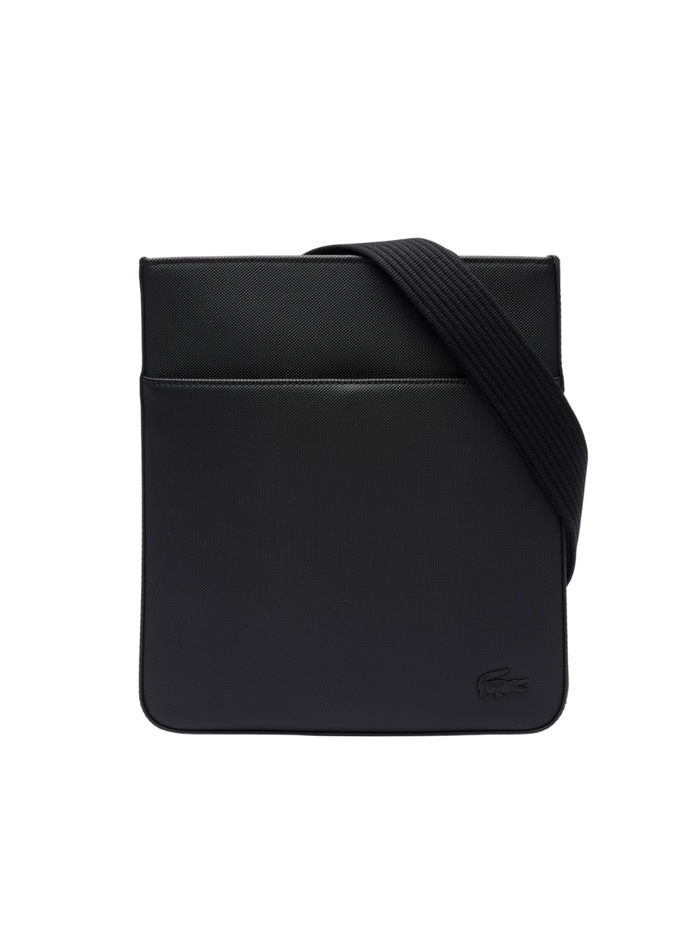 LACOSTE Classic Flat Satchel Black - MAISONDEFASHION.COM