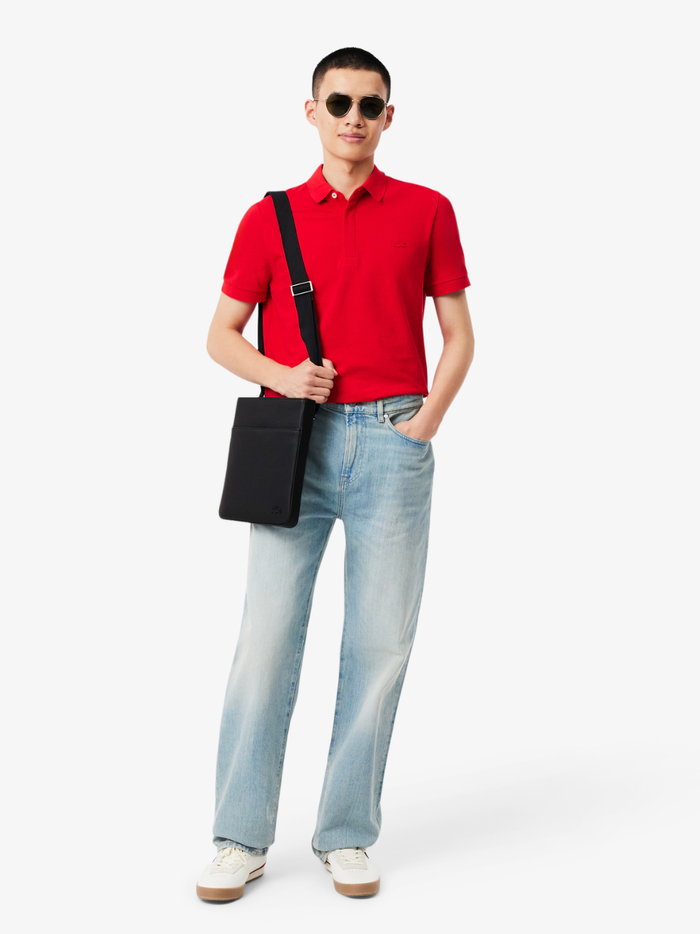 LACOSTE Classic Flat Satchel Black - MAISONDEFASHION.COM