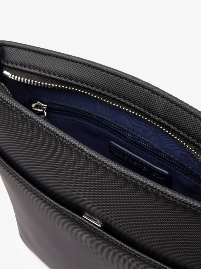 LACOSTE Classic Flat Satchel Black - MAISONDEFASHION.COM