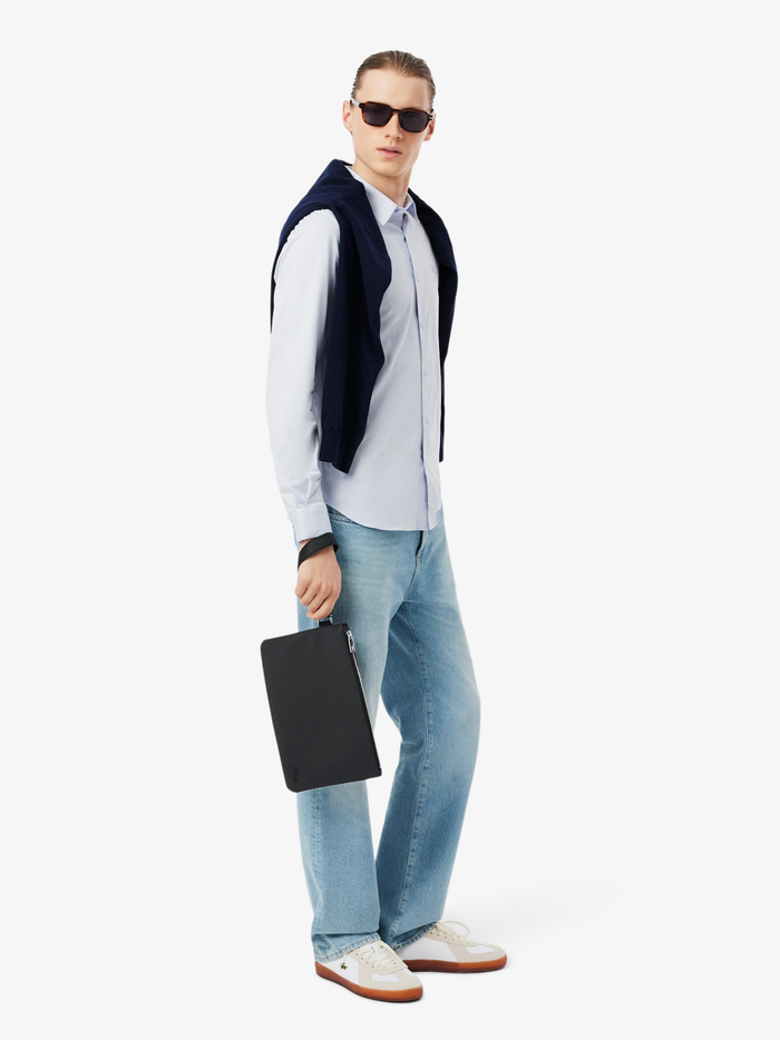 LACOSTE Classic Pouch Bag Black - MAISONDEFASHION.COM